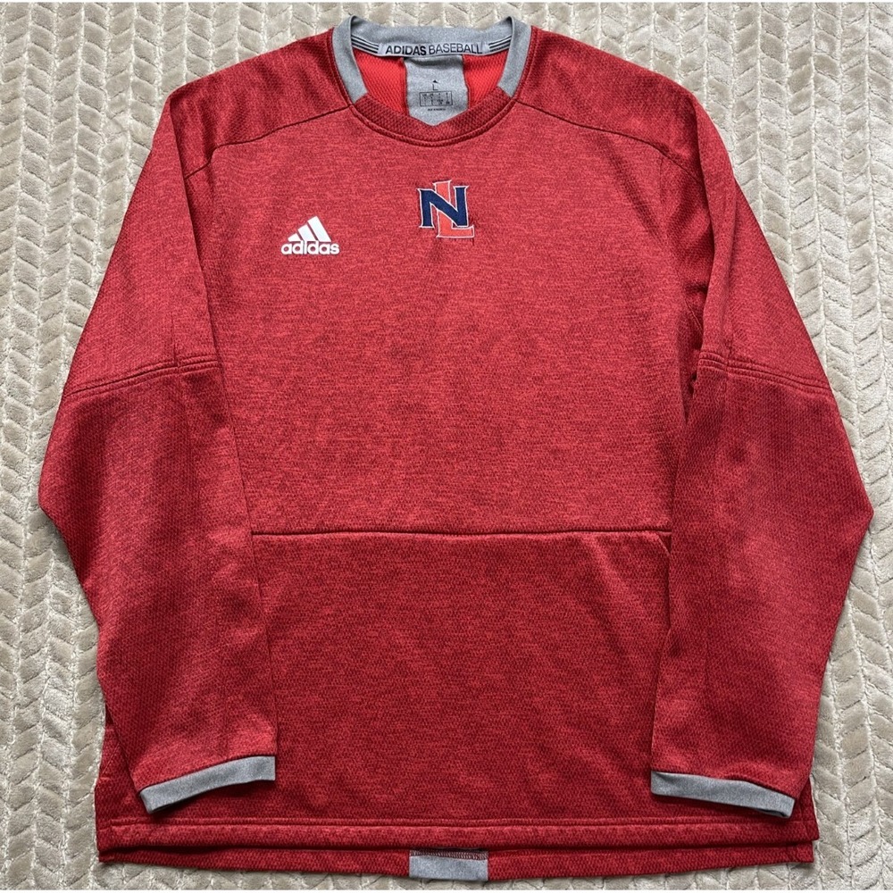 Adidas Men's Baseball Shirt‎ Large Fielders Fleece Red Sweatshirt